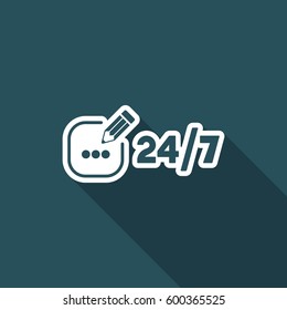 Message - support assistance services 7/24 - Modern icon