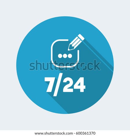 Message - support assistance services 7/24 - Modern icon