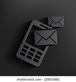Message symbol on dark background,clean vector