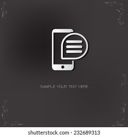 Message symbol on dark background,vector