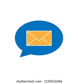 Message symbol in a speech bubble color icon, vector illustration design. Communication collection.