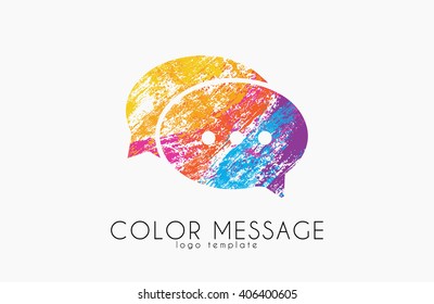 Message symbol. Speech bubble icon. Color message