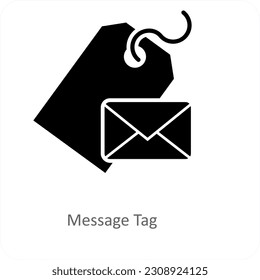 Message Tag and label icon concept