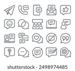 Message, talk, chat, speech bubble, sms, dialogue editable stroke outline icon isolated on white background flat vector illustration. Pixel perfect. 64 x 64