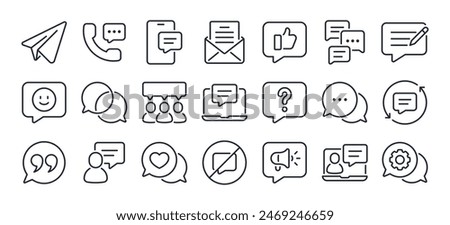 Message, talk, chat, speech bubble, sms, dialogue editable stroke outline icon isolated on white background flat vector illustration. Pixel perfect. 64 x 64