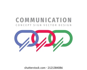 Message talking - speech bubbles vector business logo concept illustration in flat style. Dialogue icon. Chat sign. Social media symbol. Communication insignia. Design element.