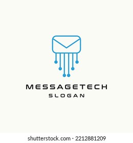 Message tech logo template vector illustration design