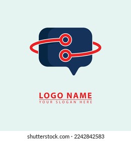 message technology logo icon vector. Abstract message technology vector in simple elegant flat illustration style. Great for technology, messaging, internet, etc.