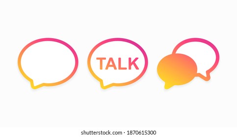 Message templates isolated on a white background. Isolate text messages, emails, and mail. Vector illustration