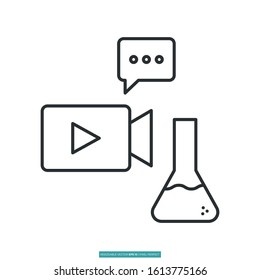 message, test tube, camera icon vector illustration logo template for many purpose. Isolated on white background.