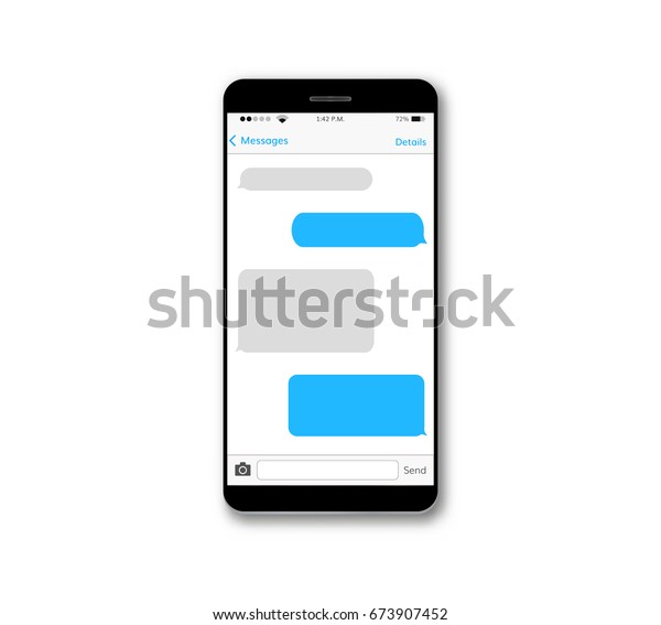 Mesaj Metin Kutusu Cep Telefonu Ekran Stok Vektor Telifsiz 673907452