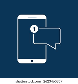 message text mobile ,blue background