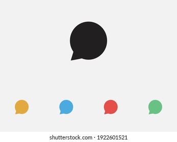 Message text speech bubble icon. Chat icon. Vector illustration icon. Talk bubble speech icon. Set of colorful flat design icons