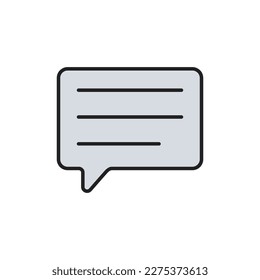 Message thin line icon. Color linear symbol. Vector illustration.