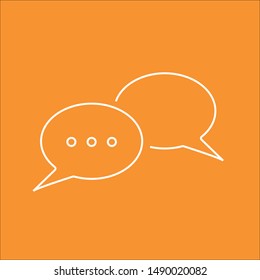 Message, thin lines web and social media icon, stock vector illustration, EPS10.