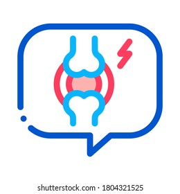message thought of arthritis icon vector. message thought of arthritis sign. isolated contour symbol illustration