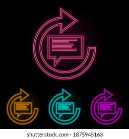 message update color neon set. Simple thin line, outline vector of web icons for ui and ux, website or mobile application