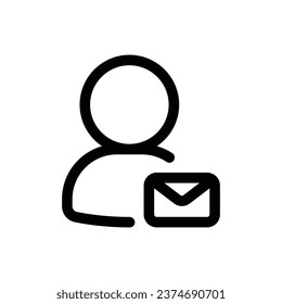 Message User icon in trendy outline style isolated on white background. Message User silhouette symbol for your website design, logo, app, UI. Vector illustration, EPS10.