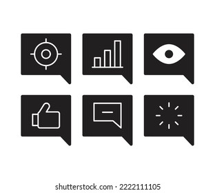 message and user interface icons set