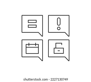 message and user interface icons set