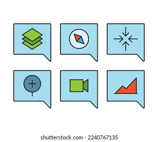 message and user interface icons set