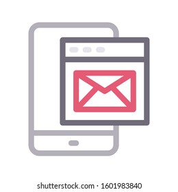 message vector color line icon 