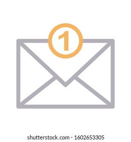 message vector color line icon 