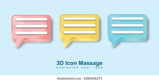 message vector file icon 3D set