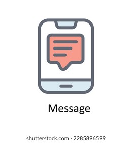Message  Vector  Fill outline Icons. Simple stock illustration stock