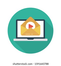 message  vector flat color icon 