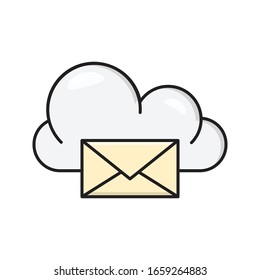 message vector flat color icon 