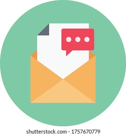 message vector flat color icon