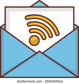 message vector flat color icon