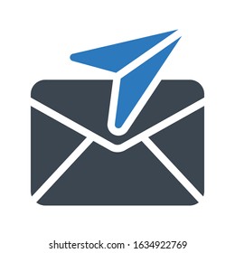 message vector glyph  color icon  