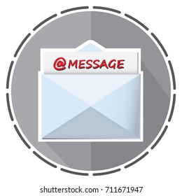 Message vector icon red Text color 