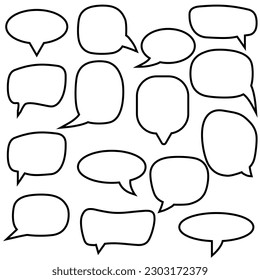 Message vector icon set. speech bubble illustration sign collection. chat symbol or logo.