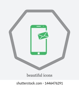 A message vector icon. The sms icon. The sms inthe phone icon.