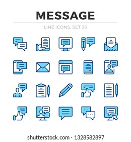 Message vector line icons set. Thin line design. Modern outline graphic elements, simple stroke symbols. Message icons