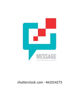 Message - vector logo template concept illustration. Speech bubble creative sign. Chat icon. Design element. 