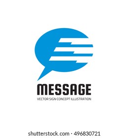Message - vector logo template concept illustration. Internet chat abstract sign. Speech bubble symbol. Design element. 