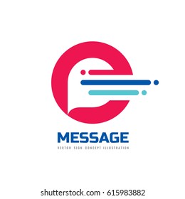 Message - vector logo template concept illustration. Speech bubble creative sign. Internet chat icon. Abstract geometric design element.