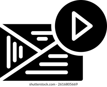 Message Video Glyph Vector Icon Design