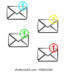  message web line icon received message