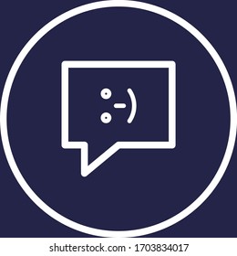 Message white colored vector line icon with dark background