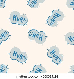 message word huh , cartoon seamless pattern background