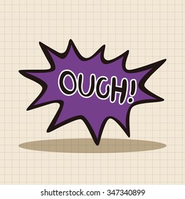 message word ouch theme elements