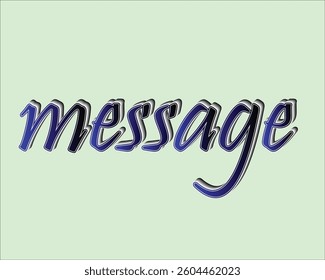 message word in shaded font