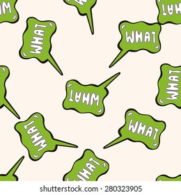 message word what , cartoon seamless pattern background