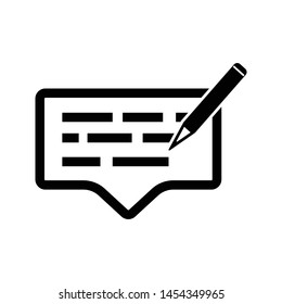 message  write with pen icon