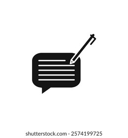 Message writing icon Simple thin line flat symbol